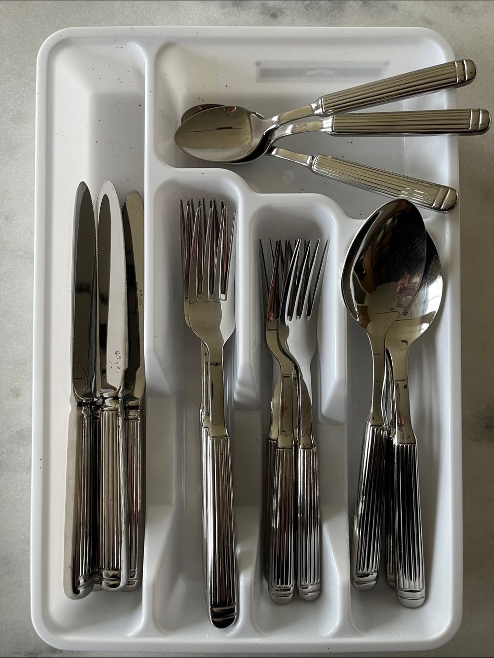 Vintage Stainless Steel Flatware Set in Silver 19 Pieces